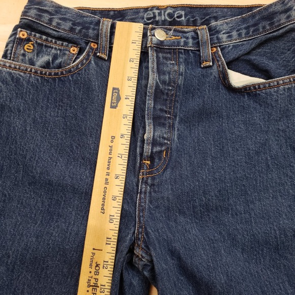 Etica Jeans Womens 27 Blue Tyler Vintage Straight LegHigh Rise Dark Wash Denim - Picture 3 of 11